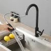 Kitchen Faucets Pull-Out Water Tap Faucet 2 Spray Modes 360 Degree Rotation Stainless Steel And Cold Mixer Accessories