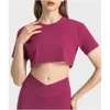 Letnia tee lu lu kobieta jogging koszulki T-shirty tkanin zewnętrzny sport sportowy damski gym krótki rękaw Top kobiety ubrania jogger cytryna lady gry sportowe dziewczyny