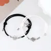 Bracelets de charme Spider Net Magnétique Coeur Pendentif Couple Bracelet Pour Amoureux Amitié Tresse Corde Aimant Réglable Halloween Bijoux