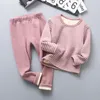 Brand Winter Kids Pajamas Sets Straż ciepłe piżamę dla chłopców zagęszcza dziewczęta śpiące 2-12 lat polarowa bielizna termiczna 240130