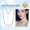 Rinntin Solid 925 Sterling Silver Womens Tennis Necklace Sparkling Round Cubic Zirconia for Women Neck Chain Jewelry SC45 240123