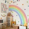 Stora akvarell Rainbow Wall Stickers for Kids Rooms Giant Child Wall Rainbow Stickers Pastell Boho Rainbow Wall Sticker 240127