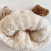 BERETS 2 pezzi invernali peluche baby cappellino sciarpa set di orso carino per bambini caldi bambini berretto berretto per ragazze in stile Korea 2024