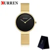 Curren Fashion Women مشاهدة أفضل العلامة التجارية Leady Lady Girl Wristwatch Gold Gold Stainnable Steel Bracelet الكلاسيكية الإناث Classy 9016 240202