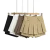Kvinnors shorts bred veck culottes sommar streetwear kjol byxor elastiska låg midja sexig vikning för kvinnor