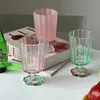 225ml Creative Colored Glass Goblet Ice Cream Glass Cup Cold Drink Fruit Tea Cup Dessert Cup Decorative Glass Cup 240124