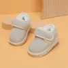 Genuine Leather Winter Baby Shoes Warm Plush Toddler Boys Girls Cotton Rubber Sole Outdoor Tennis Fashion Little Kids Boot 240126