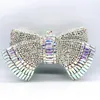 Women Gold/Silver/Blue/Purple/Green/Pink Stones Clutch Evening Minaudiere Bags Bridal Wedding Handbags Party Rhinestones Purses 240130