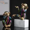 Viladmålning Harts Monkey Figurin Animal Statue Modern Art Zen Home Living Room Bookhelf Office Desk Decoration Accessories 240123