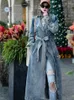 Automne et hiver Denim Long manteau manteaux femme 2023 hiver luxe femmes manteaux en offre femmes manteaux vestes Trench Coat femme 240119