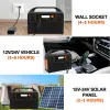 300W Power Station 90000mAh 110V 220V Portable Solar Generator Battery Power Supply Emergency Lighting For Outdoor Camping Drone