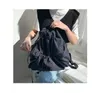 Mode geraffte Kordelzug Rucksäcke für Frauen ästhetische Nylon Stoff Rucksack leichte Studenten Tasche Reise weiblich 240130