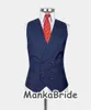 Klassiker blauer Hochzeit Smoking formelle Bräutigam Männer Anzüge Schlanker Fit 3PCS Blazer Weste Hosen Business Wear Prom Party Männlicher Anzug 240125