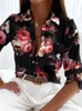 Damesblouses Print Dames En Tops 2024 Mode Kraagvorm Lange mouw Elegant Casual Grote maten Kantoorwerk Dame Overhemd