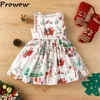 Vestidos de menina Prowow 2-6y Criança de Natal Vestido de Natal para Meninas Xmas de Festa sem mangas do Ano Infantil Crianças