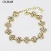 5 Pcs Zirconia Heart shape Lucky Eyes Bracelet Gold Plated Jewelry Strand women Gift 40324 240127