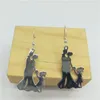 Dangle Earrings Family Necklace Stainless Steel Lovers Couple Pendant Parents Hands With Girl Figure Jewellery