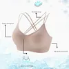 Beha's 4 stuks V-hals Cami BH Bralettes voor dames Gewatteerde naadloze bralette-bandjes Slapen met elastisch Effen Sport