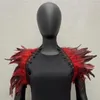 Foulards élégant plume étole doux haussement d'épaules avec décor de dentelle réglable pour cosplay fête scène performance danseuse élégante