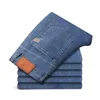 Herenjeans 2024 Lente Zomer Klassieke Jeugdige Vitality Fit Rechte dunne denim lichtgewicht katoenen stretchbroek