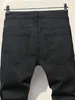 Jeans masculinos legal rasgado calças magras estiramento magro denim calças tamanho grande hip hop preto azul casual jogging jeans para homens 240119