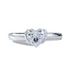 Anéis de cluster 2024 925 prata banhado a ouro 6 anel em forma de coração 50 pontos amor alto carbono diamante menina coração