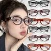 Okulary przeciwsłoneczne Retro Cat Eye Owalne okulary ramy damskie przeciw niebieskie światło moda Y2K w stylu okulary gogle 2024