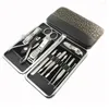 Kit per nail art 12 pezzi in acciaio inossidabile manicure set di pedicure kit clipper (stampa vegetale)