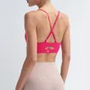 Yoga Sports Bra Backless Sports Top Womens Adjustable Cross Strap Elastic Shoulder Strap Comfortable Fit Sports Tank Top with Chest Pads