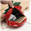 Kvällspåsar mode PU Strawberry Shoulder Bag For Girl Ladies Chain Cute Messenger Girls Fruit Wallet and Handbags