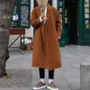 Men Loose Coat Suit Collar Coat Stylish Men's Loose Long Coat Trendy Autumn Winter Overcoat for Off-duty Office Look Fashionable 240124