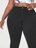 Plus size magro cintura alta jeans para mulheres legging estiramento denim mulheres jeans curvy lápis preto cor mãe jeans calças de montagem 240202