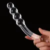 Glass Dildo Fake Penis Crystal Anal Beads Butt Plug Prostate Massager G Spot Female Masturbation Toys 240126