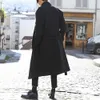 Men Loose Coat Suit Collar Coat Stylish Men's Loose Long Coat Trendy Autumn Winter Overcoat for Off-duty Office Look Fashionable 240124