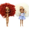 Icy DBS Blyth Doll 16 BJD Joint Body White Skin Matte ansikte Dark Shiny Curly Hair Afro Toy 30cm 240129