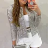 Femmes Streetwear Cardigan élégant mode paillettes perles fête Cardigans dames automne décontracté solide col rond crème solaire hauts 240127