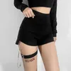 Women's Shorts Black Sexy Women Skinny Chain Summer Leg Ring Streetwear Girls Stretchy All-match Korean Style Casual Fashion