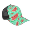 Boll Caps Watermelon 3D Print Curved Brim Mesh Baseball Cap Casual Sun Hat For Men Women
