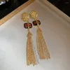 Boucles d'oreilles pendantes pour femmes, cercle ajouré, longues pampilles, goutte, Style médiéval, rétro, Antique, bijoux de fête, Pendientes Mujer