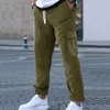 Męskie spodnie męskie corduroy vintage cargopanty dresowe długie solidne elastyczne talii zwykłe streetwear streetwear hopowy