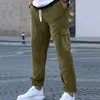 Pantaloni da uomo Pantaloni sportivi cargo vintage in velluto a coste da uomo Vita elastica lunga e solida Casual Hip Hop Streetwear Esercizio oversize