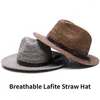 Berets 2024 Plus بحجم 63 سم العشب Lafite Grass Panama Straw Hat Men و Women’s Sunscreen Sun Four Seasons Beach Sunshade