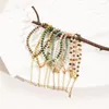 Charme pulseiras zmzy na moda pedra natural colorido disco frisado titânio corrente de aço cor artesanato atacado