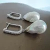 Dangle Earrings Nature Freshwater Pearl Earring 13-25 Mm Big Baroque A Grade Back Side Have Repaired