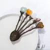 Coffee Scoops 1 PCS Retro Dessert Spoon Creative Creative Handled Maginage Natural Crystal en forme de glace Crème Icepoon 1PCS