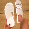 Pantofole da donna con zeppa lavorata a maglia con plateau sandali sportivi da donna estate casual scarpe basse morbide e solide scivoli da spiaggia sandali Mujer