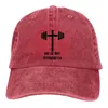 Bollmössor mössa solvisor han är styrka katolsk gym motiverande bibel citat Gud religiös Jesus Cowboy hatt toppade hattar
