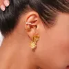 Boucles d'oreilles pendantes Vintage élégantes en forme de fleur de cerisier pour femmes, tendance, imperméables, bijoux et accessoires quotidiens, 2024