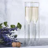 Wijnglazen Dubbele Lagen Champagne Fluiten Goblet Bubble Fonkelende Tulpen Cocktail Bruiloft Glazen Beker