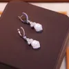 Boucles d'oreilles en perles d'eau douce naturelles pour femmes, bijoux fins simples en argent Sterling 925 avec Zircon cubique, cadeau féminin